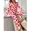 imageVerdusa Womens 2 Piece Pj Sets Matching Sets Printed Pajama Sets Sleepwear Long Sleeve Tops and PantsRed Pink