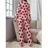 imageVerdusa Womens 2 Piece Pj Sets Matching Sets Printed Pajama Sets Sleepwear Long Sleeve Tops and PantsRed Pink