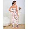 imageVerdusa Womens 2 Piece Polka Dots Lace Cami Top and Pants Sleepwear Pajama SetBeige and Red