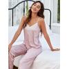 imageVerdusa Womens 2 Piece Polka Dots Lace Cami Top and Pants Sleepwear Pajama SetLight Pink