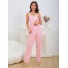 imageVerdusa Womens 2 Piece Polka Dots Lace Cami Top and Pants Sleepwear Pajama SetPink and White