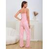 imageVerdusa Womens 2 Piece Polka Dots Lace Cami Top and Pants Sleepwear Pajama SetPink and White