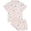 imageVerdusa Womens 2 Piece Printed Lounge PJ Sets Sleepwear Button Up Shirt with ShortsBeige