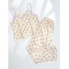imageVerdusa Womens 2 Piece Printed Pajama Sets Sleepwear Spaghetti Strap Cami Top and Pants Pj SetBeige