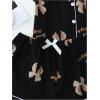 imageVerdusa Womens 2 Piece Sleepwear Button Down Pajama Sets Short Sleeve Shirt and ShortsBlack Bow
