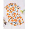 imageVerdusa Womens 2 Piece Sleepwear Button Down Pajama Sets Short Sleeve Shirt and ShortsOrange