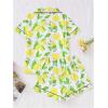 imageVerdusa Womens 2 Piece Sleepwear Button Down Pajama Sets Short Sleeve Shirt and ShortsWhite Lemon