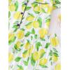imageVerdusa Womens 2 Piece Sleepwear Button Down Pajama Sets Short Sleeve Shirt and ShortsWhite Lemon