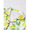 imageVerdusa Womens 2 Piece Sleepwear Button Down Pajama Sets Short Sleeve Shirt and ShortsWhite Lemon