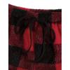 imageVerdusa Womens 2 Pieces Fuzzy Pajama Set Knit Crop Tank Top ampamp Teddy Plaid Shorts LoungewearBlack Red Plaid