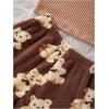 imageVerdusa Womens 2 Pieces Fuzzy Pajama Set Knit Crop Tank Top ampamp Teddy Plaid Shorts LoungewearKhaki and Brown