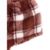 imageVerdusa Womens 2 Pieces Fuzzy Pajama Set Knit Crop Tank Top ampamp Teddy Plaid Shorts LoungewearRed Plaid