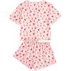 imageVerdusa Womens 2Piece Button Down Short Sleeve Ditsy Floral Button Front Sleepwear Loungewear PJ SetPink Red