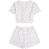 imageVerdusa Womens 2Piece Button Down Short Sleeve Ditsy Floral Button Front Sleepwear Loungewear PJ SetTulip Purple
