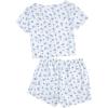 imageVerdusa Womens 2Piece Button Down Short Sleeve Ditsy Floral Button Front Sleepwear Loungewear PJ SetWhite