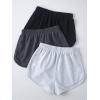 imageVerdusa Womens 3 Pack Elastic High Waist Knot Front Lounge Track Shorts Summer ShortsGrey Multi
