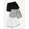 imageVerdusa Womens 3 Pack Elastic High Waist Knot Front Lounge Track Shorts Summer ShortsWhite Black Grey