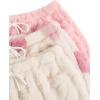 imageVerdusa Womens 3 Pack Fuzzy Buffalo Plaid Pajama Shorts Tie Front Elastic Waist Cute Sleep Lounge Pj ShortsHeart Apricot