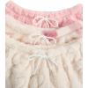 imageVerdusa Womens 3 Pack Fuzzy Buffalo Plaid Pajama Shorts Tie Front Elastic Waist Cute Sleep Lounge Pj ShortsHeart Apricot