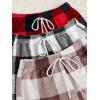 imageVerdusa Womens 3 Pack Fuzzy Buffalo Plaid Pajama Shorts Tie Front Elastic Waist Cute Sleep Lounge Pj ShortsRed Multi