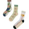 imageVerdusa Womens 3 Pairs Sheer Mesh Socks Floral Thin SocksFloral Multi