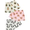 imageVerdusa Womens 3 Pieces Fuzzy Pajama Cartoon Graphic Flannel Sleep Shorts Pj Lounge BottomsBrown Pink