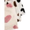 imageVerdusa Womens 3 Pieces Fuzzy Pajama Cartoon Graphic Flannel Sleep Shorts Pj Lounge BottomsHeart Beige