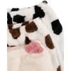 imageVerdusa Womens 3 Pieces Fuzzy Pajama Cartoon Graphic Flannel Sleep Shorts Pj Lounge BottomsHeart Beige