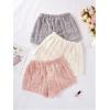 imageVerdusa Womens 3 Pieces Fuzzy Pajama Cartoon Graphic Flannel Sleep Shorts Pj Lounge BottomsPink Beige