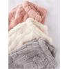 imageVerdusa Womens 3 Pieces Fuzzy Pajama Cartoon Graphic Flannel Sleep Shorts Pj Lounge BottomsPink Beige