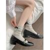 imageVerdusa Womens 4 Pairs Mid Calf Socks Crew Socks with BowBlack White Grey