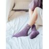 imageVerdusa Womens 4pairs Fuzzy Crew Socks Faux Furry Warm SocksBlack Multi