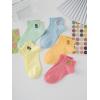 imageVerdusa Womens 5 Pairs Cartoon Embroidered Ribbed Cute Crew SocksMulticolor B