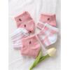 imageVerdusa Womens 5 Pairs Cartoon Embroidered Ribbed Cute Crew SocksPink