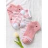 imageVerdusa Womens 5 Pairs Cartoon Embroidered Ribbed Cute Crew SocksPink