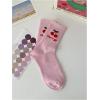 imageVerdusa Womens 5 Pairs Printed Ankle Socks Casual Mid Calf SocksMulticolor
