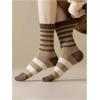 imageVerdusa Womens 5 Pairs Retro Plaid Floral Crew Socks Casual Soft SocksBrown and Beige