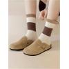 imageVerdusa Womens 5 Pairs Retro Plaid Floral Crew Socks Casual Soft SocksBrown and Beige
