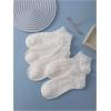 imageVerdusa Womens 5 Pairs Ruffle Trim Frilly Crew Socks Casual SocksWhite Solid