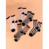 imageVerdusa Womens 5 Pairs Sheer Socks Mesh Crew Socks Transparent See Through Tulle SocksBlack and White