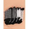 imageVerdusa Womens 5 Pairs Sheer Socks Mesh Crew Socks Transparent See Through Tulle SocksBlack and White