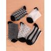imageVerdusa Womens 5 Pairs Sheer Socks Mesh Crew Socks Transparent See Through Tulle SocksBlack and White