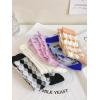 imageVerdusa Womens 5 Pairs Sheer Socks Mesh Crew Socks Transparent See Through Tulle SocksMulticolorheart