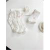 imageVerdusa Womens 7 Pairs Textured Crew Socks Ruffle Trim SocksWhite