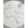 imageVerdusa Womens 7 Pairs Textured Crew Socks Ruffle Trim SocksWhite