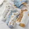 imageVerdusa Womens 8 Pairs Floral Print Crew Socks Cute Textured Socks