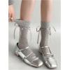 imageVerdusa Womens Bow Cute Socks Casual Mid Calf SocksGrey