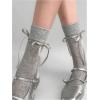 imageVerdusa Womens Bow Cute Socks Casual Mid Calf SocksGrey