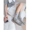 imageVerdusa Womens Bow Cute Socks Casual Mid Calf SocksWhite and Black