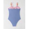 imageVerdusa Womens Cut Out Colorblock One Piece Swimsuit Ruched Swimwear Bathing SuitBlue and Pink